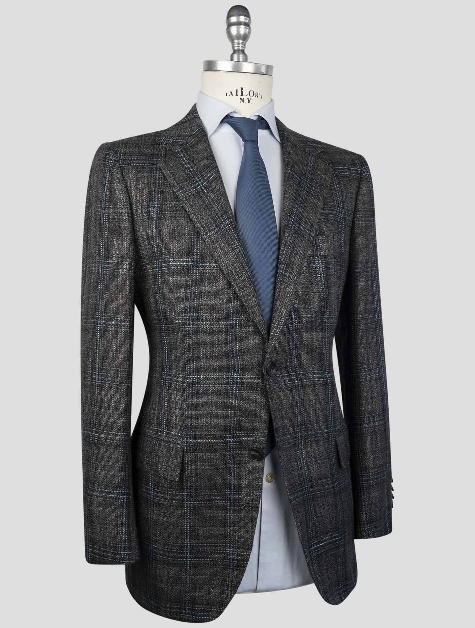 Kiton Dark Gray Cashmere Silk Virgin Wool Blazer