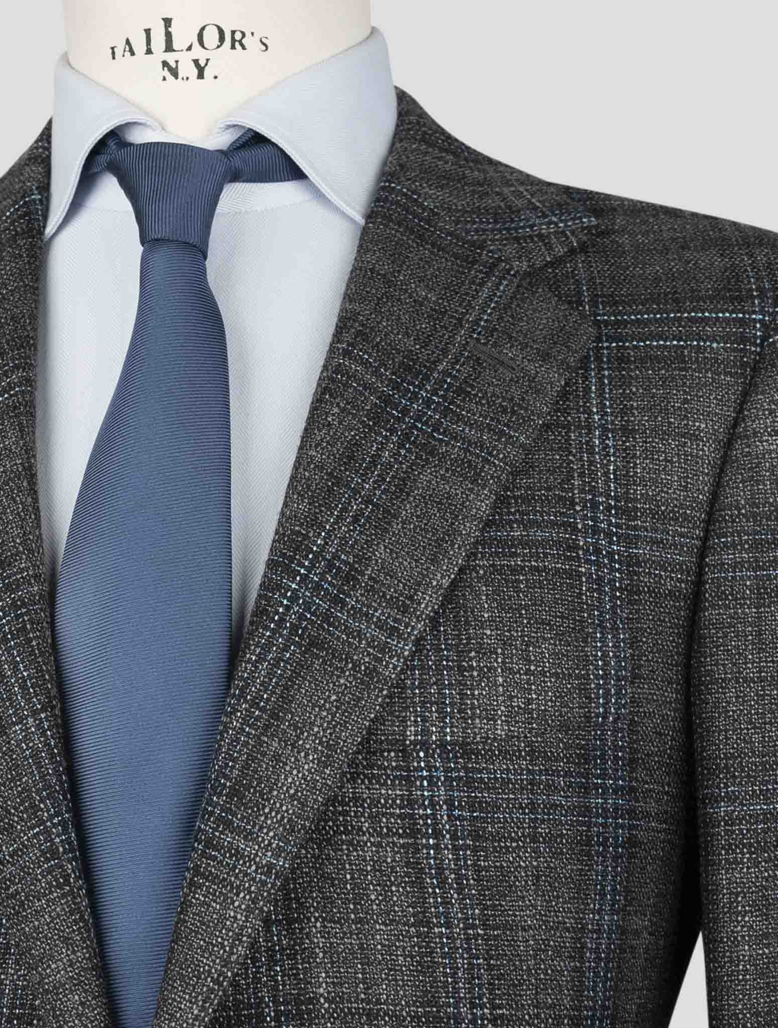 Kiton Dark Gray Cashmere Silk Virgin Wool Blazer