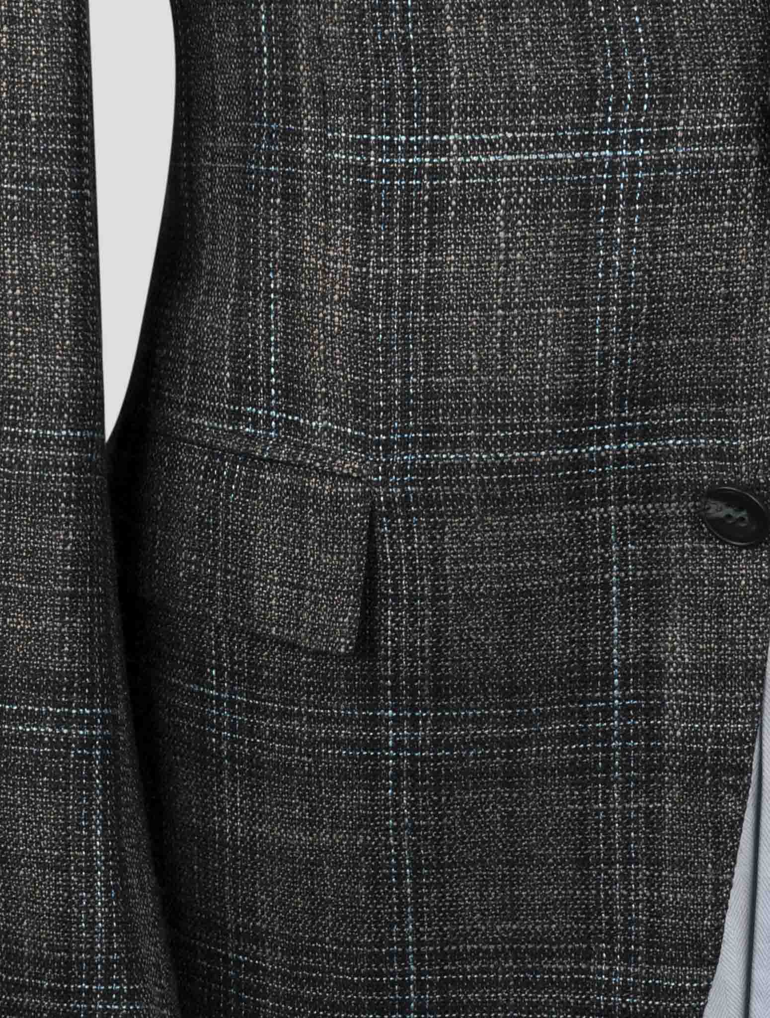 Kiton Dark Gray Cashmere Silk Virgin Wool Blazer