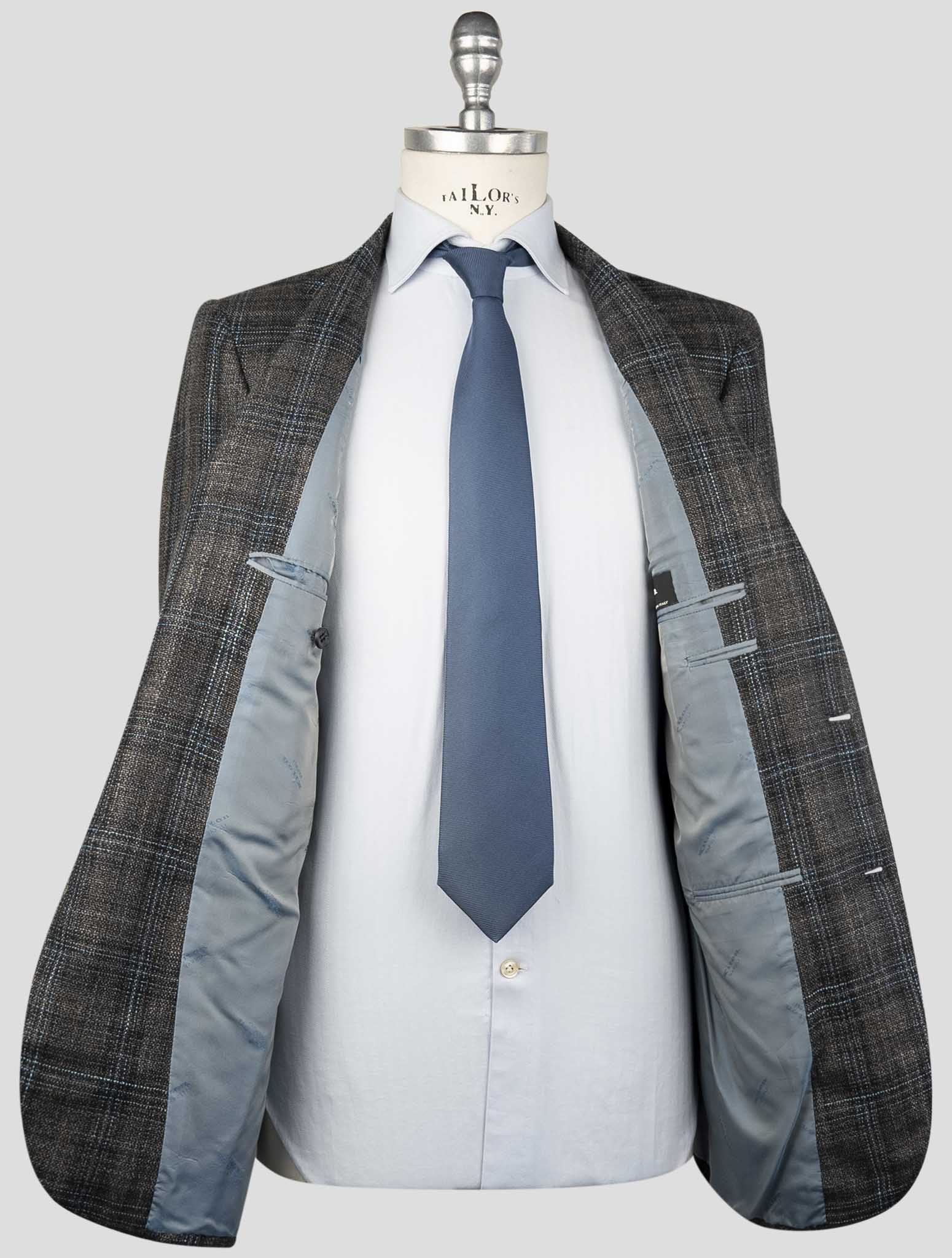 Kiton Dark Gray Cashmere Silk Virgin Wool Blazer