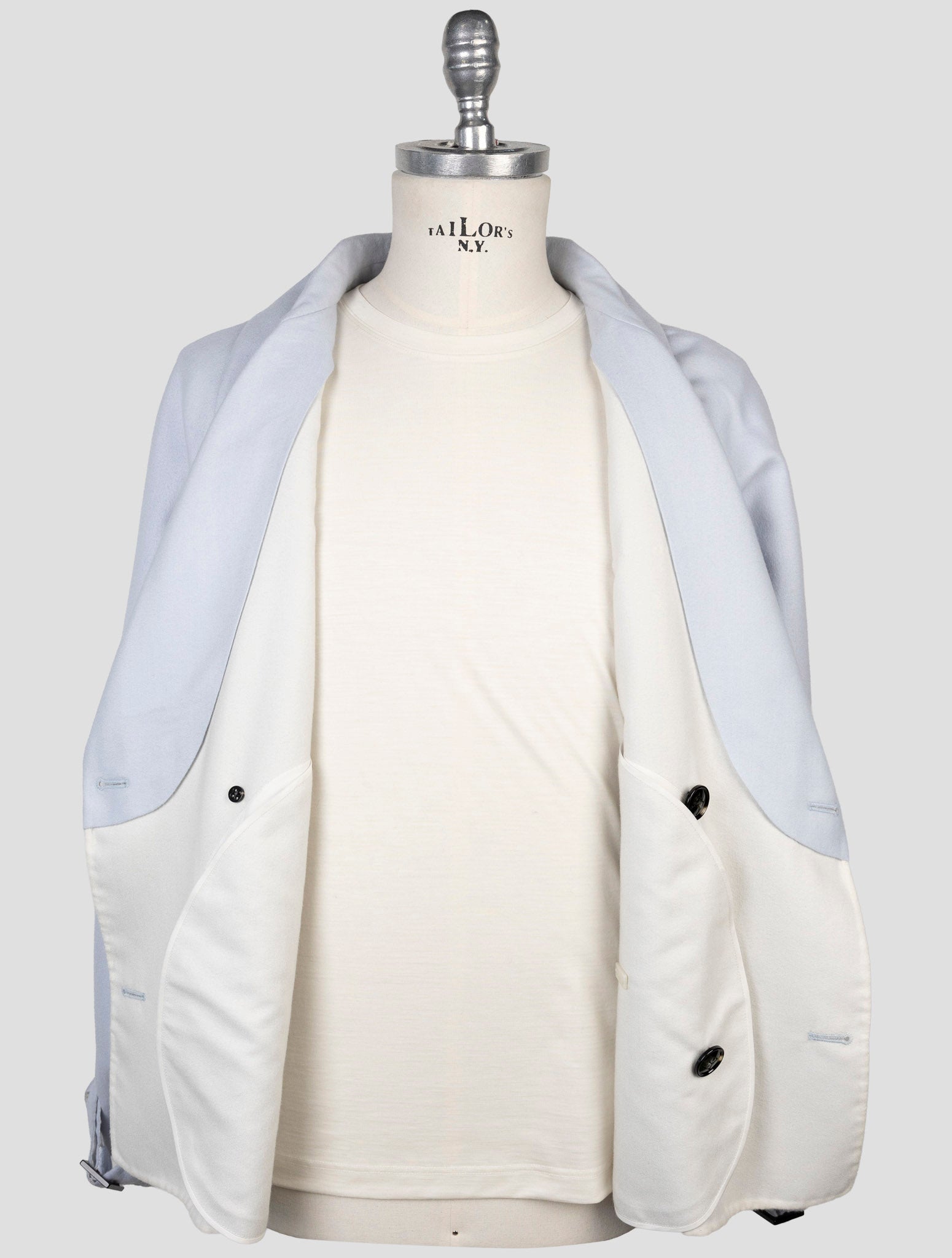 Kiton Light Blue Cashmere Silk Blazer