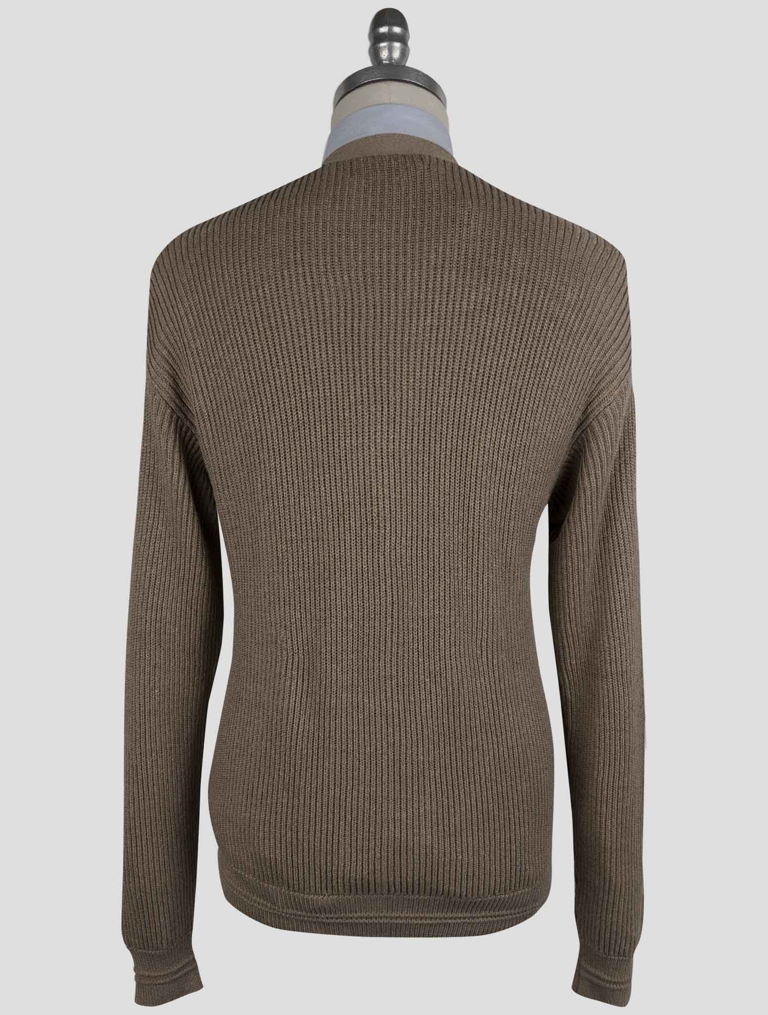 Kiton Brown Silk Cotton Sweater Cardigan