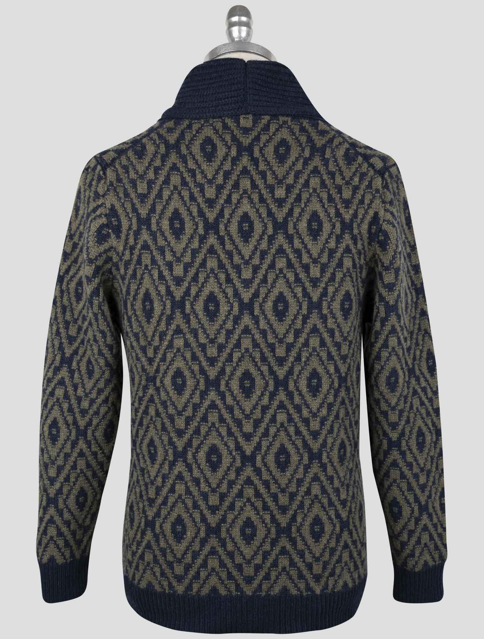Kiton Blue Green Cashmere Sweater Crdigan