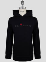 Kiton Black  Cotton Sweater Hoodie