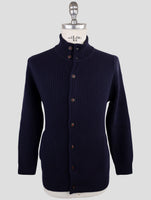 Kiton Blue Wool Sweater Cardigan