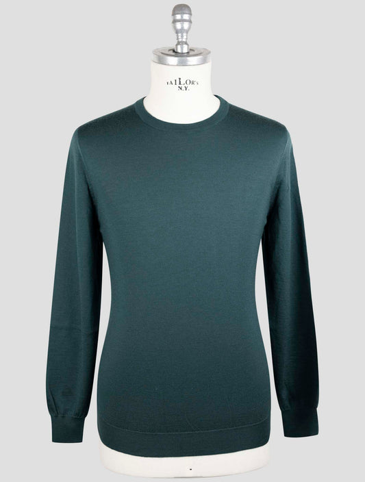 Kiton Green Cashmere Silk Sweater Crewneck