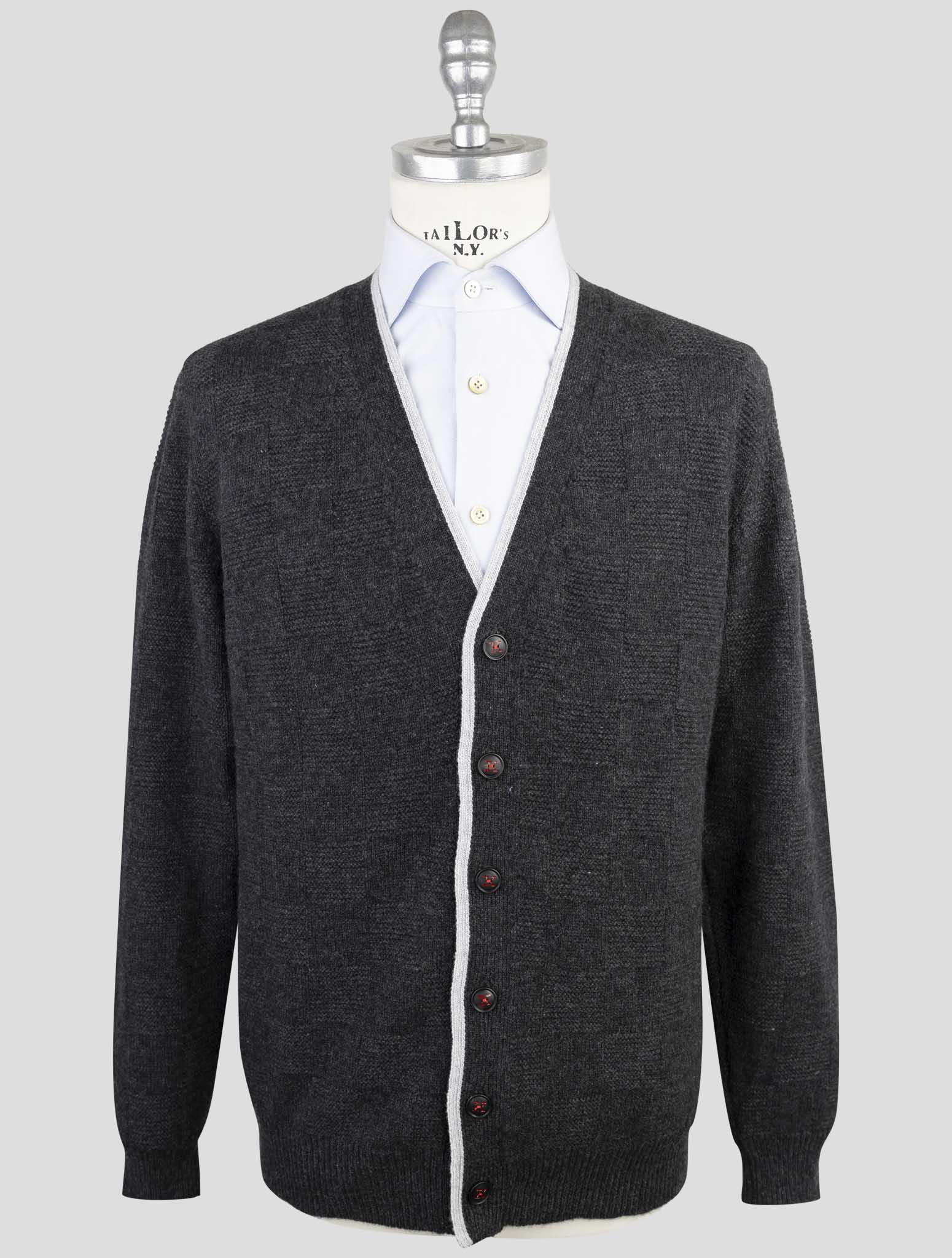 Kiton Dark Gray Cashmere Sweater Cardigan