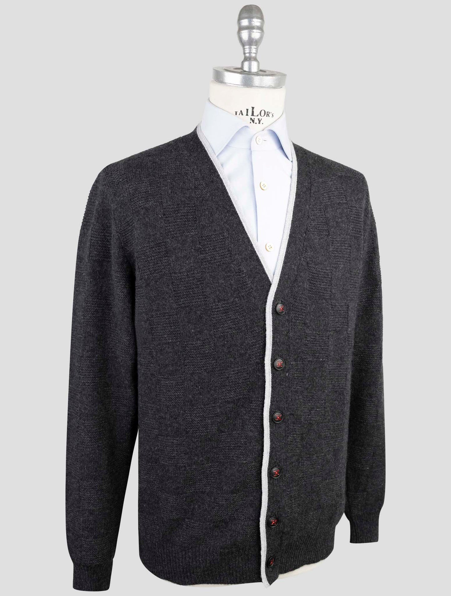 Kiton Dark Gray Cashmere Sweater Cardigan