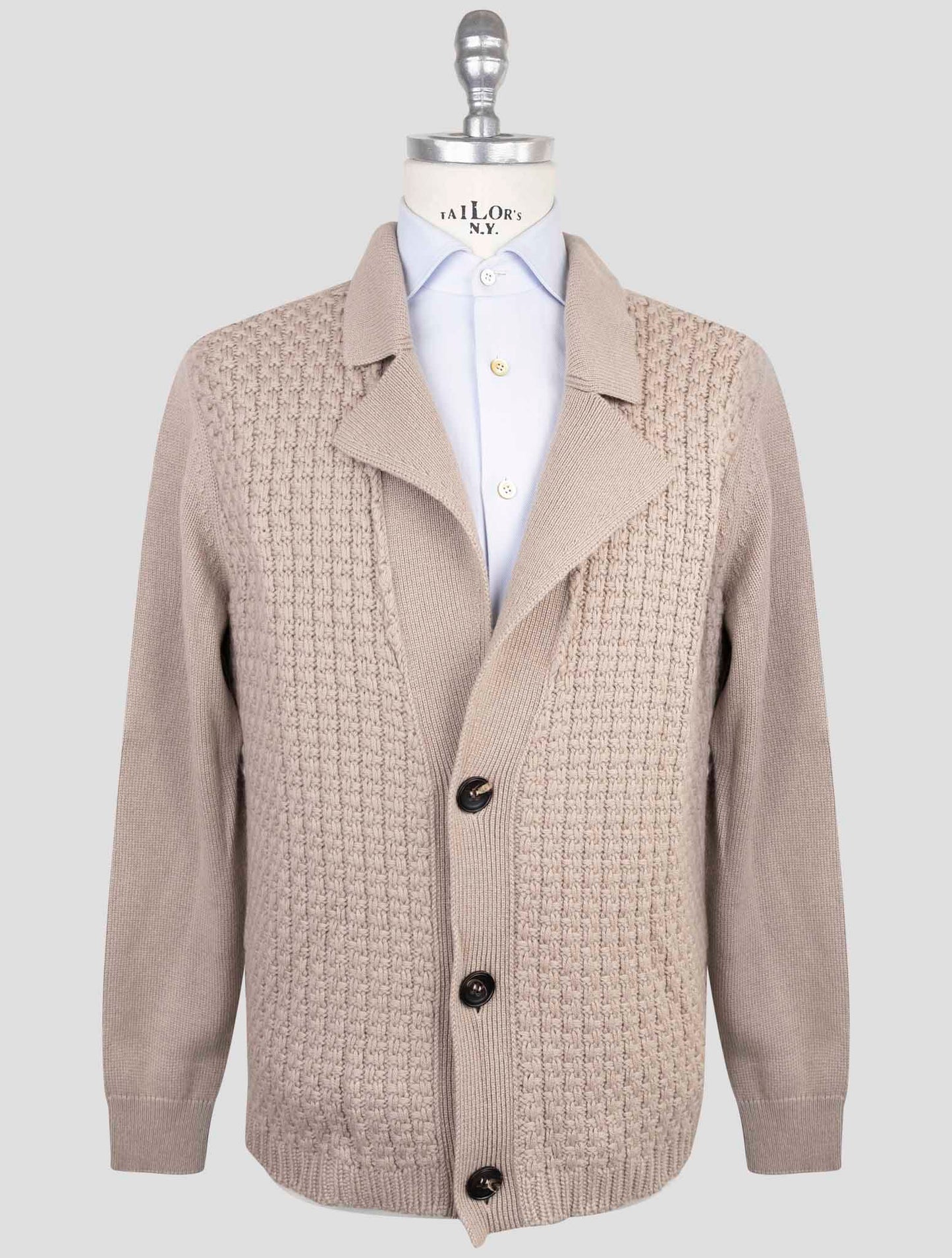 Kiton Beige Cashmere Sweater Cardigan