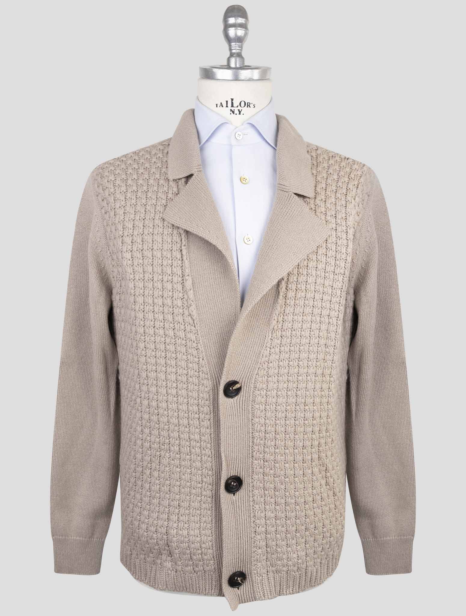 Kiton Beige Cashmere Sweater Cardigan