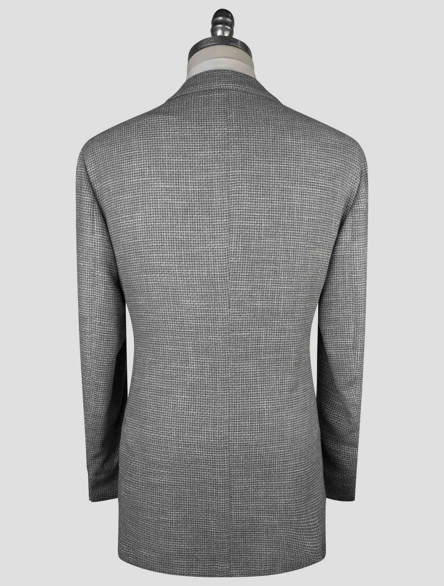 Kiton Gray Cashmere Silk Cotton Virgin Wool Pa Blazer