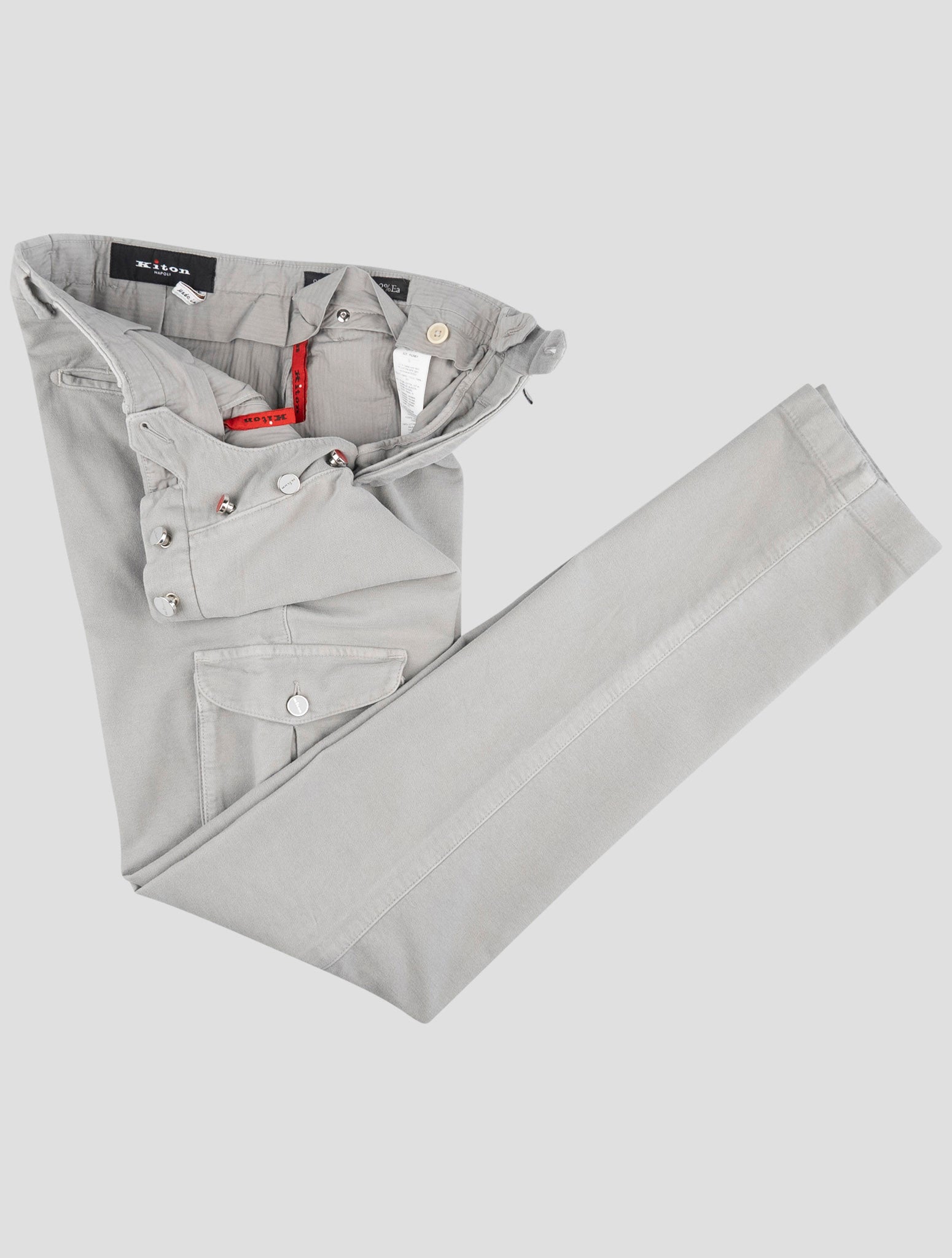 Kiton Gray Cotton Cashmere Ea Cargo Pants