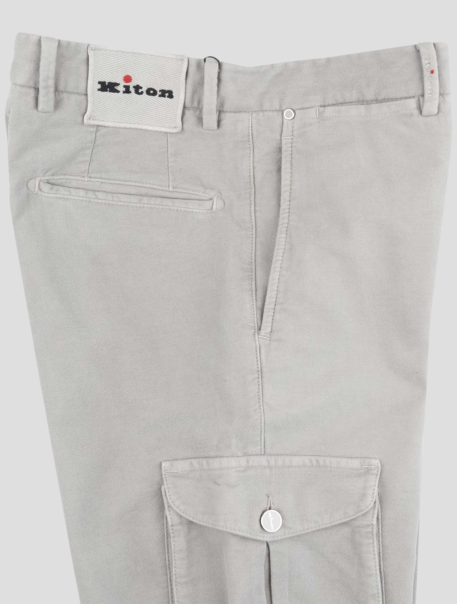 Kiton Gray Cotton Cashmere Ea Cargo Pants