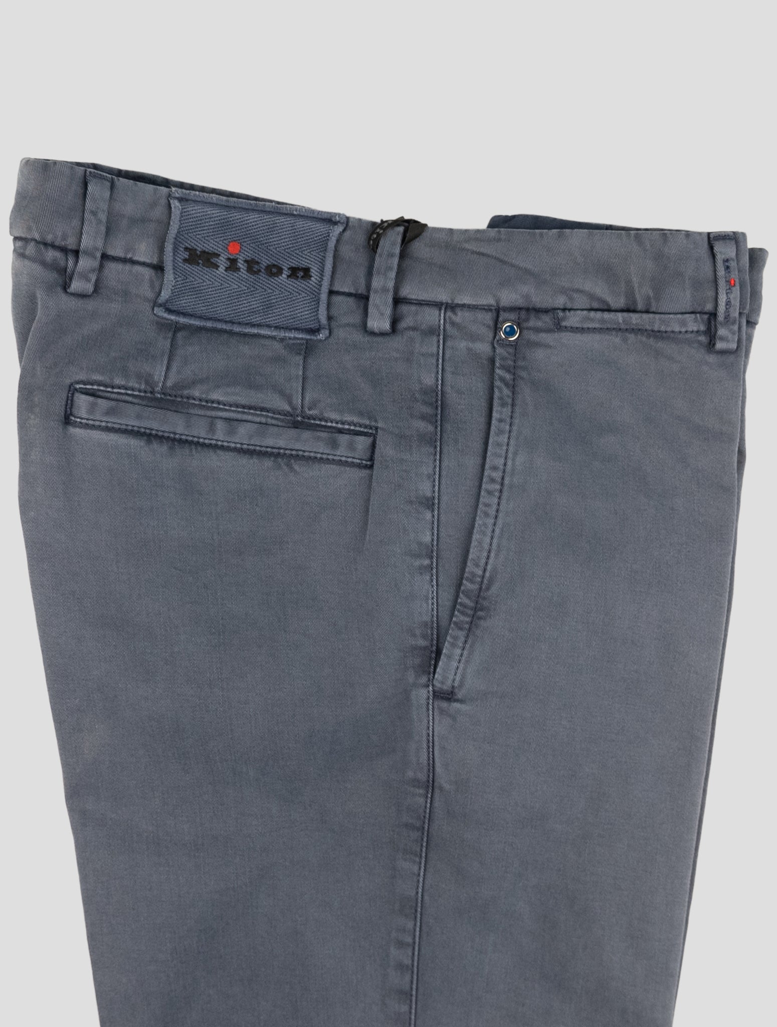 Kiton Blue Cotton Lyocell Ea Pants