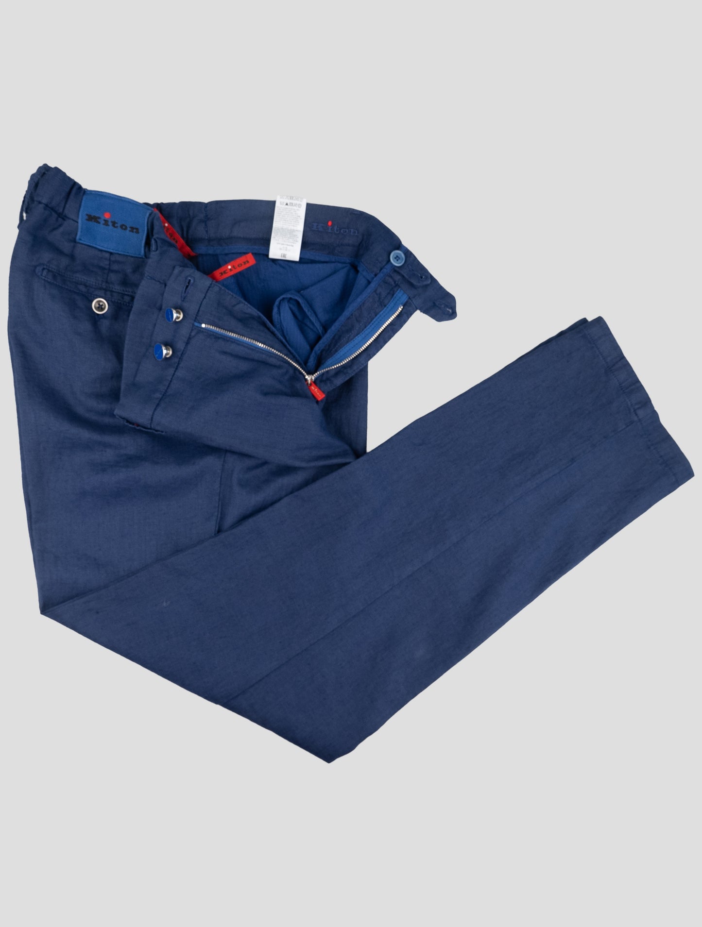 Kiton Blue Linen Pants