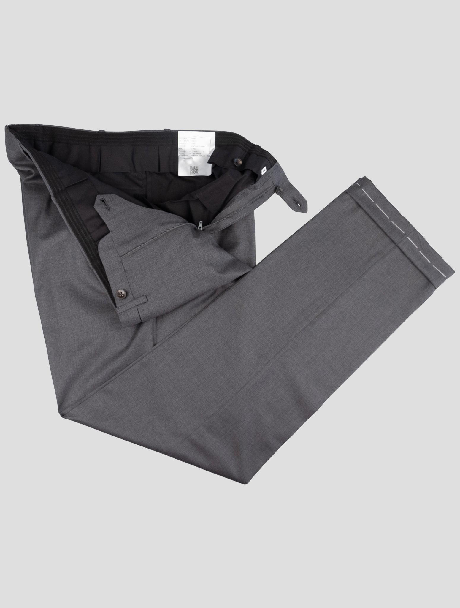 Kiton Gray Wool Dress Pants