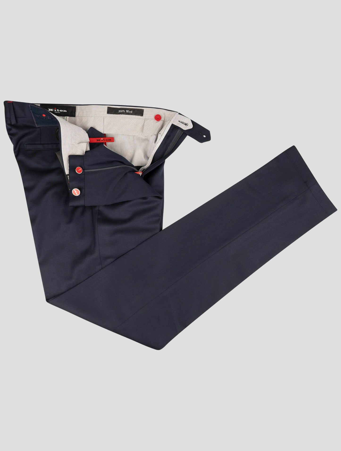 Kiton Blue Wool Pants