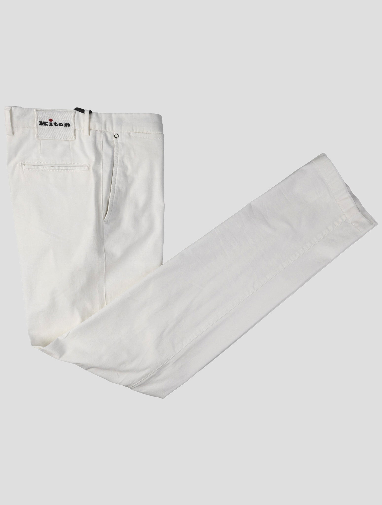 Kiton White Cotton  Silk Ea Pants