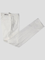 Kiton White Cotton  Silk Ea Pants