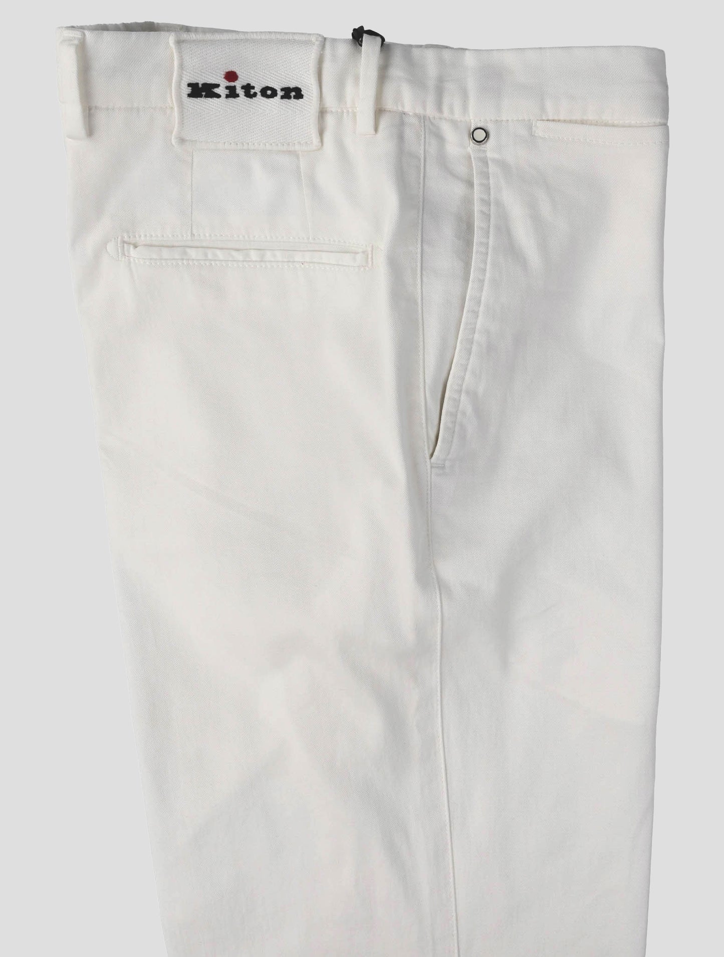 Kiton White Cotton  Silk Ea Pants
