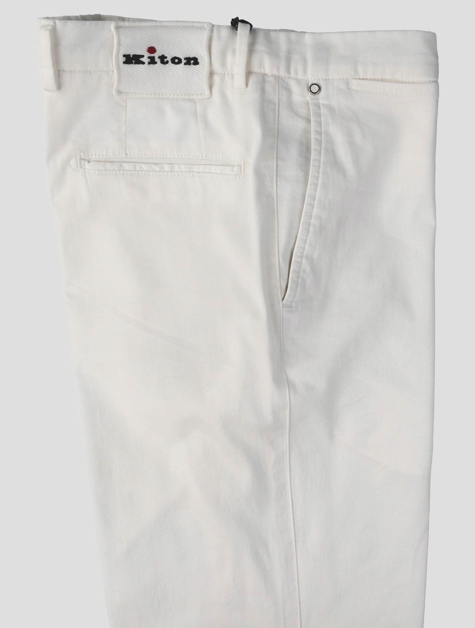 Kiton White Cotton  Silk Ea Pants