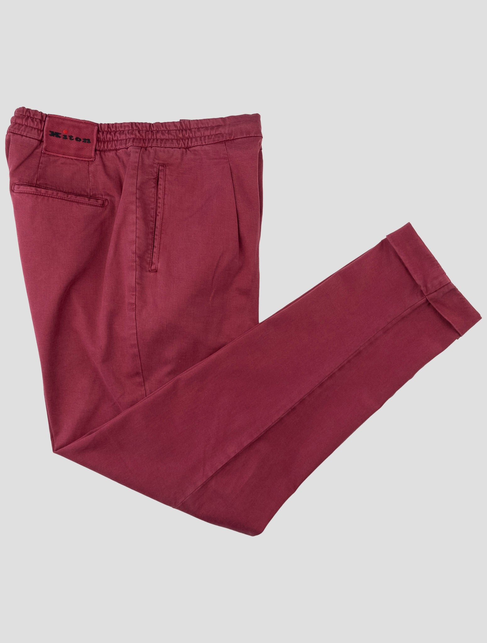 Kiton Red Lyocell Cotton Ea Pants