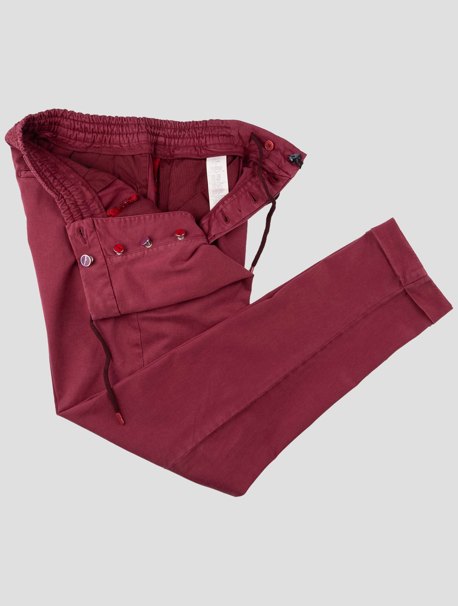 Kiton Red Lyocell Cotton Ea Pants