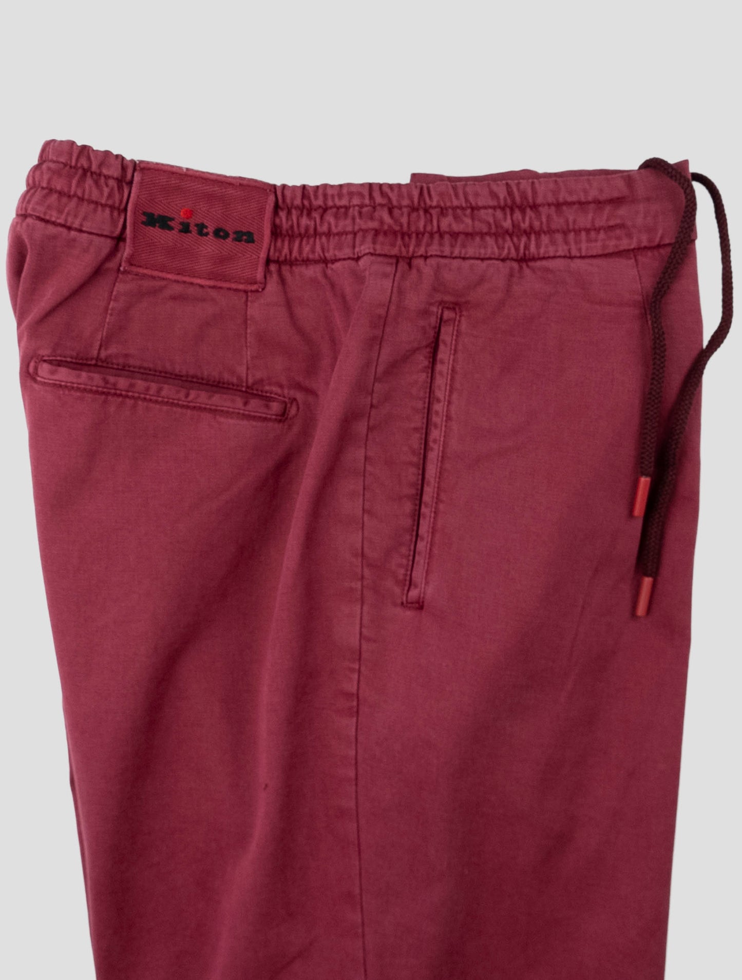 Kiton Red Lyocell Cotton Ea Pants