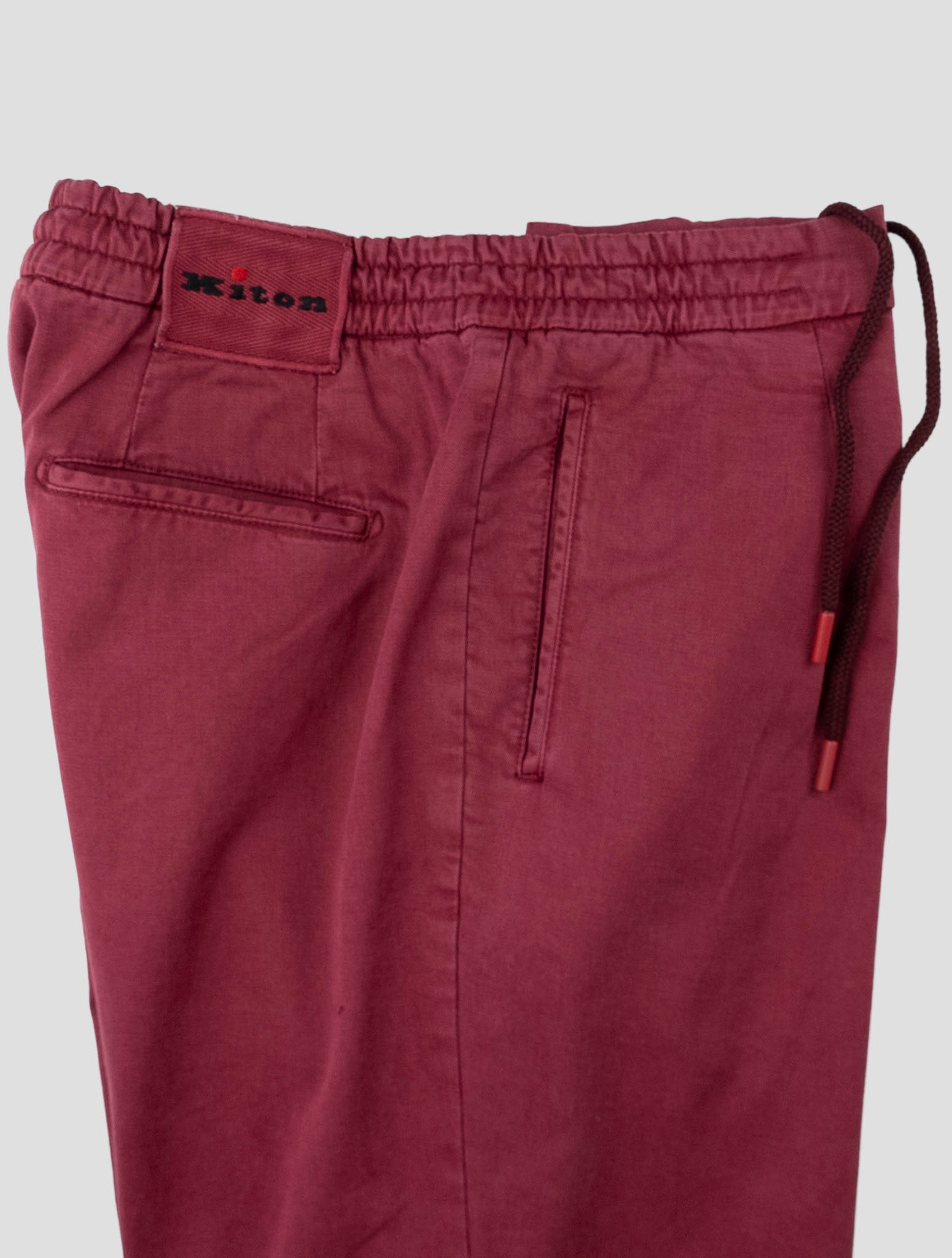 Kiton Red Lyocell Cotton Ea Pants