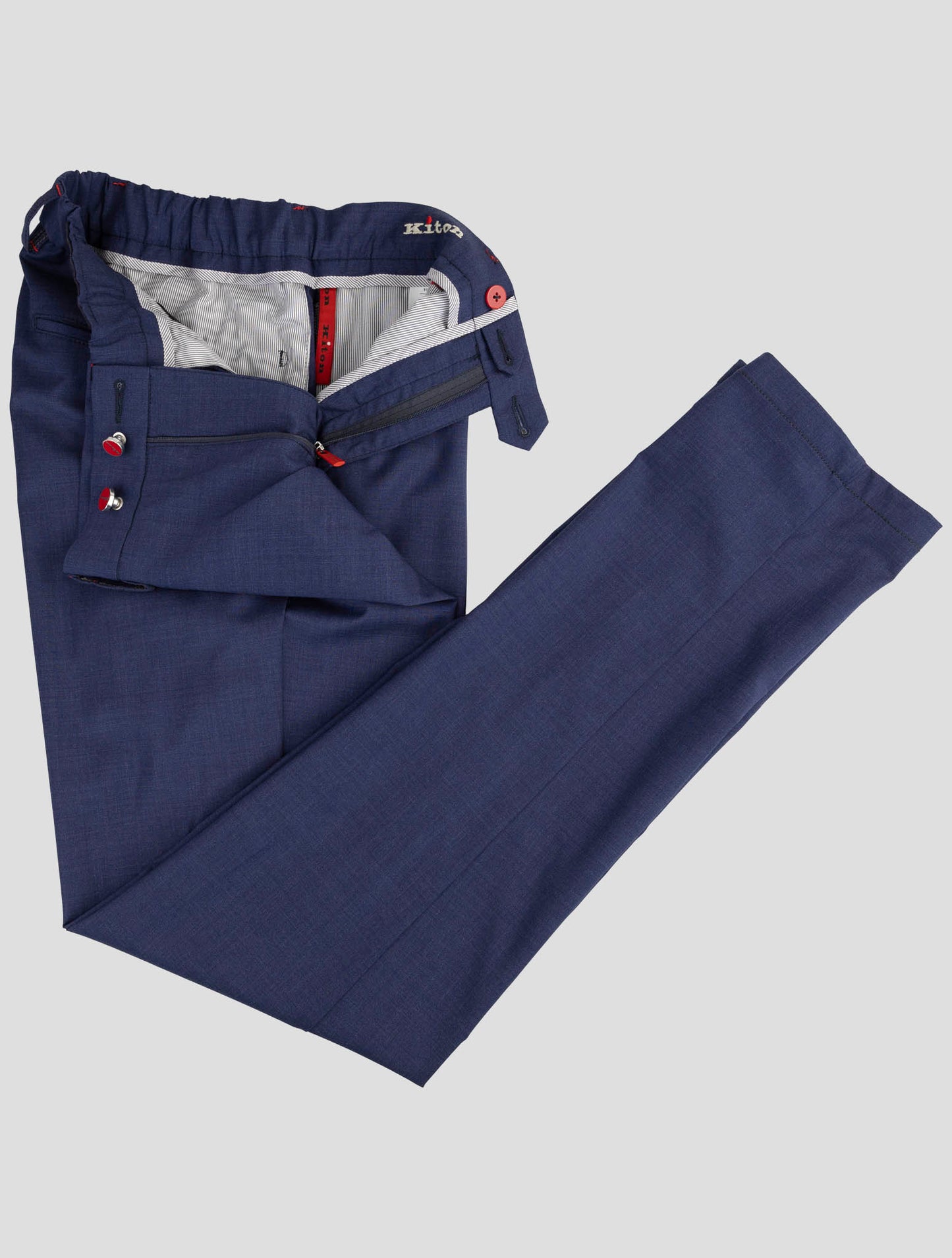 Kiton Blue Virgin Wool Ea Jeans