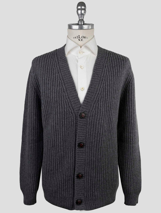 Kiton Gray Cashmere Sweater Cardigan