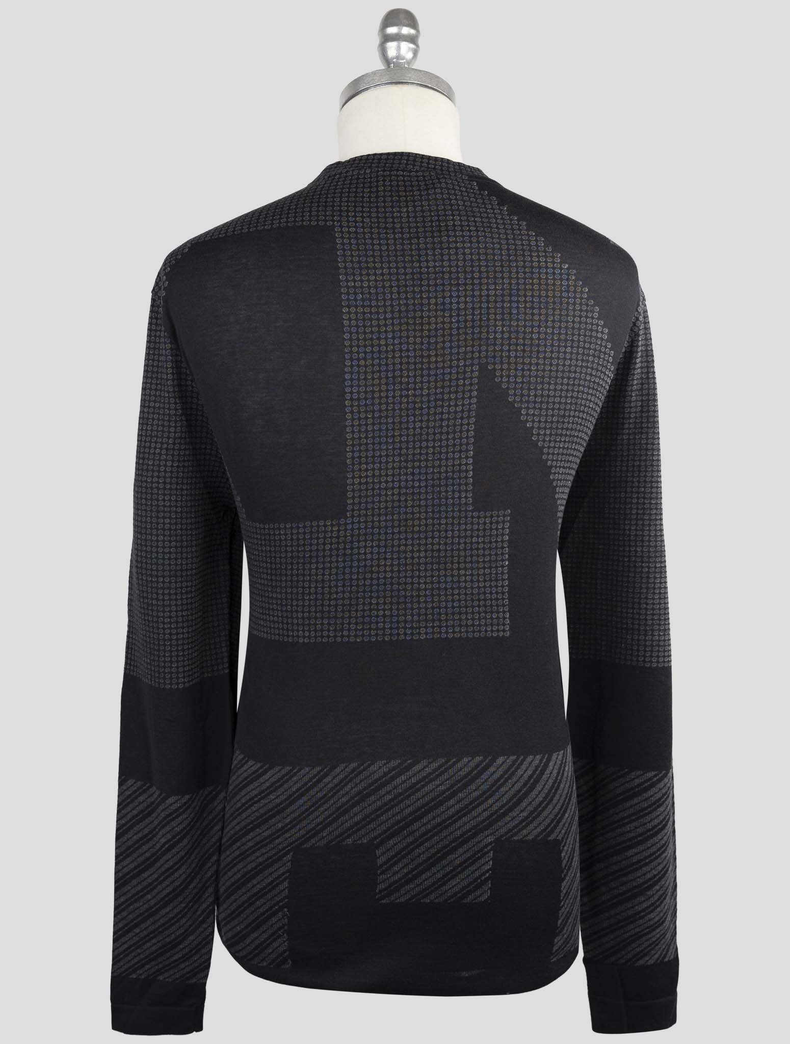 Kiton Knt Black Cotton Sweater Crewneck