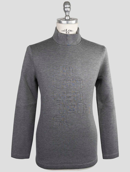 Kiton Knt Gray Viscose Ea Sweater Half Neck