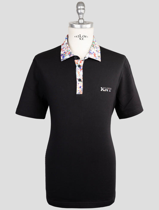Kiton Knt Black Cotton Polo