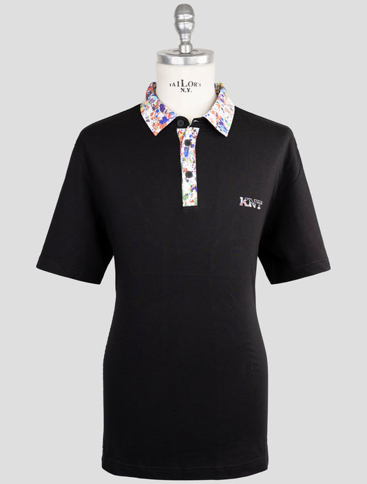 Kiton Knt Black Cotton Polo