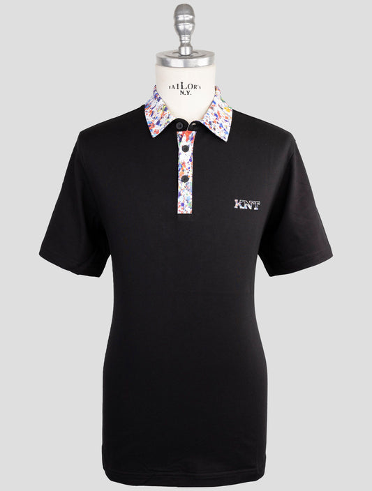 Kiton Knt Black Cotton Polo