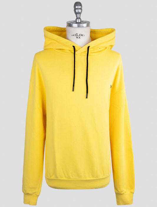 Kiton Knt Yellow Cotton Sweater Hoodie