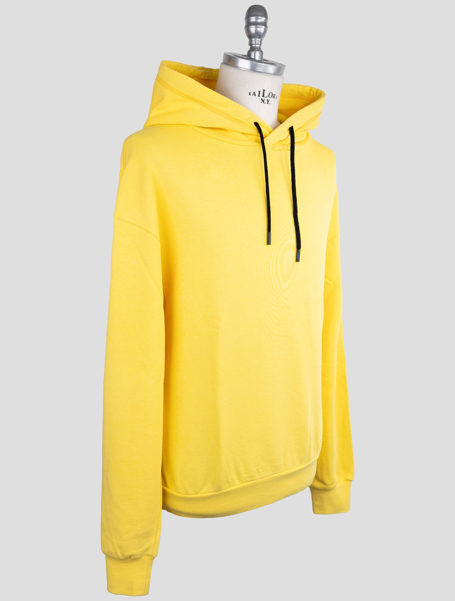 Kiton Knt Yellow Cotton Sweater Hoodie