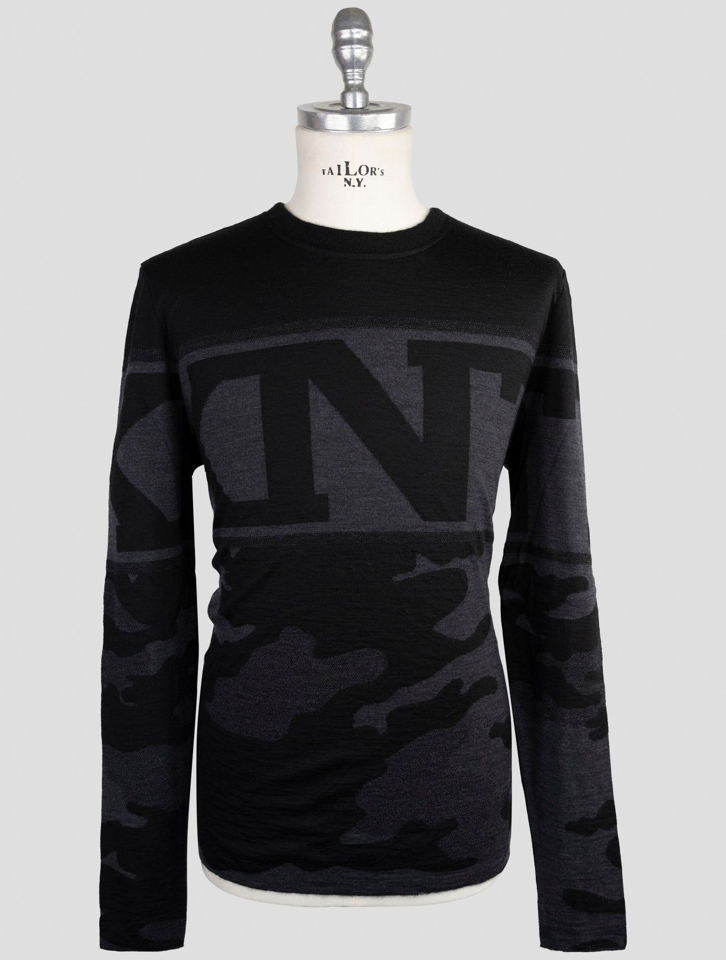 Kiton Knt Black Gray Wool Cashmere Sweater Cardigan