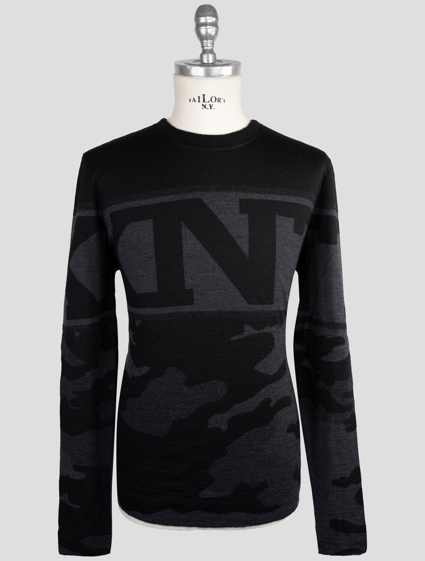 Kiton Knt Black Gray Wool Cashmere Sweater Cardigan