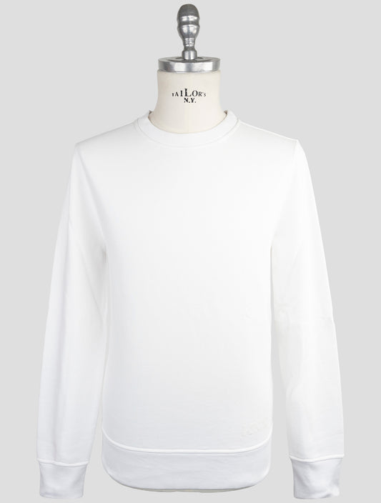 Kiton Knt White Cotton Sweater Crewneck