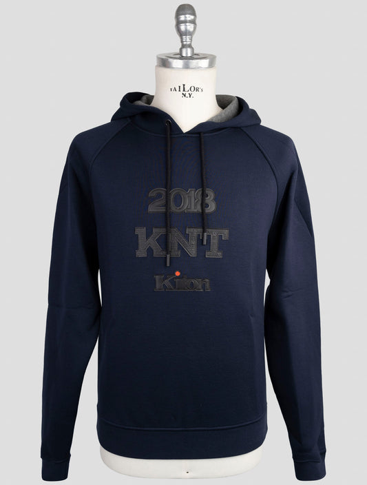 Kiton Knt Blue Viscose Ea Sweater Hoodie