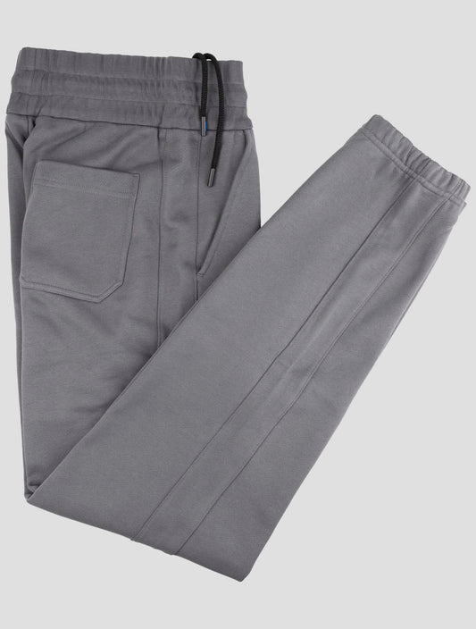 Kiton Knt Gray Cotton Jogging Pants