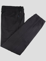 Kiton Knt Black Cotton Jogging Pants