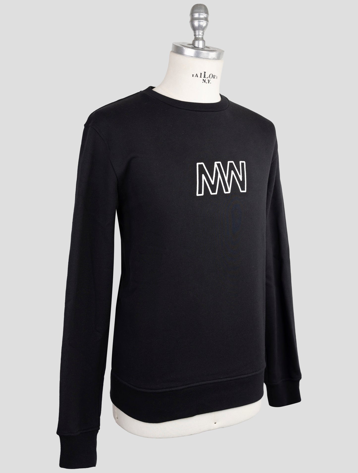 Kiton Knt Black Cotton Sweater Crewneck