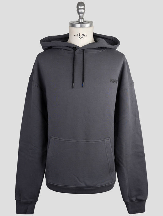 Kiton Knt Gray Cotton Sweater Hoodie