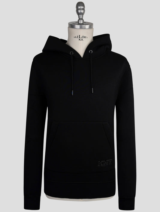 Kiton Knt Black Viscose Ea Sweater Hoodie