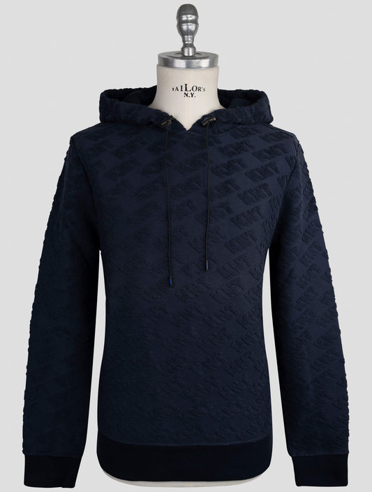 Kiton Knt Blue Cotton Pa Sweater Hoodie
