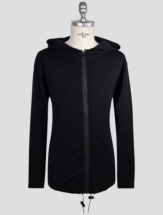 Kiton Knt Black Cotton Sweater Full Zip