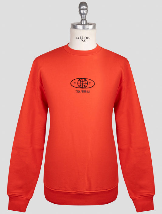 Kiton Knt Red Cotton Sweater Crewneck